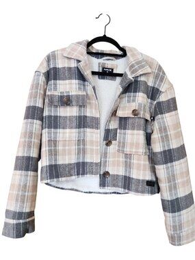 Hurley flannel fleece Lined plaid Jacket Womens size M